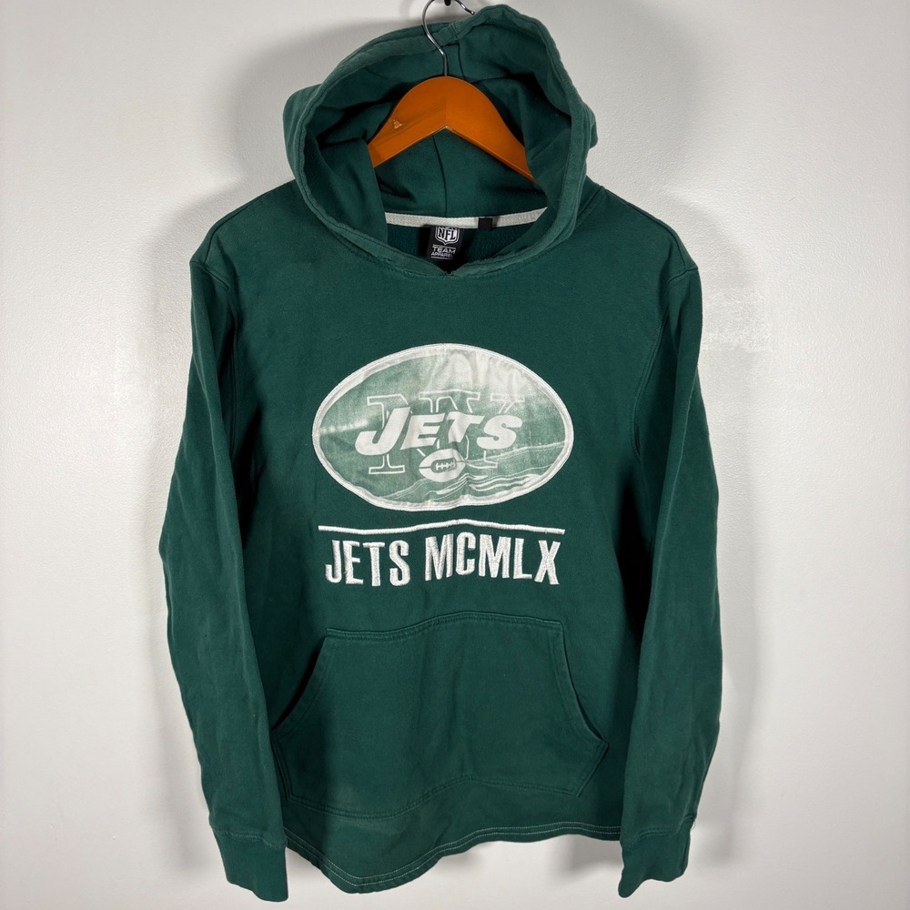 NFL Team Apparel New York Jets Mens Hoodie Logo‎ Size M THRASHED